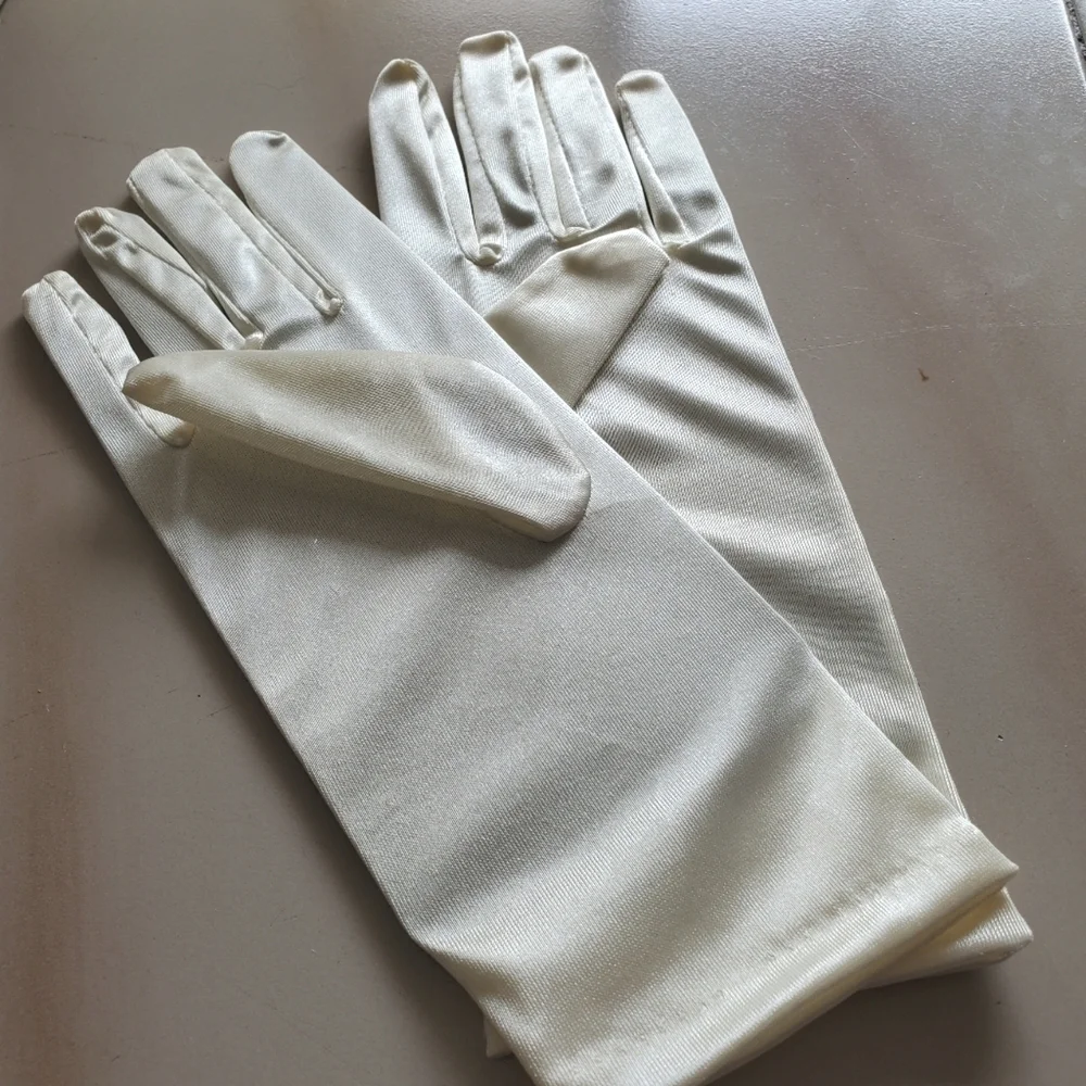 NEW Ivory Satin Gloves Bridal Dressy Fashio